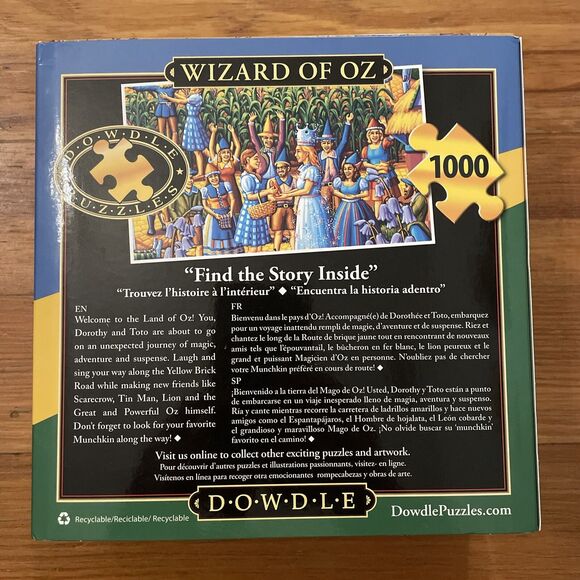 Wizard of Oz Dowdle 1000 Piece Jigsaw Puzzle 19 1/4" x 26 5/8" NEW - Picture 3 of 8